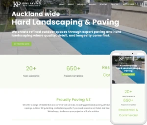 New Zealand affordable web design - Featured website - Kiwi Paving