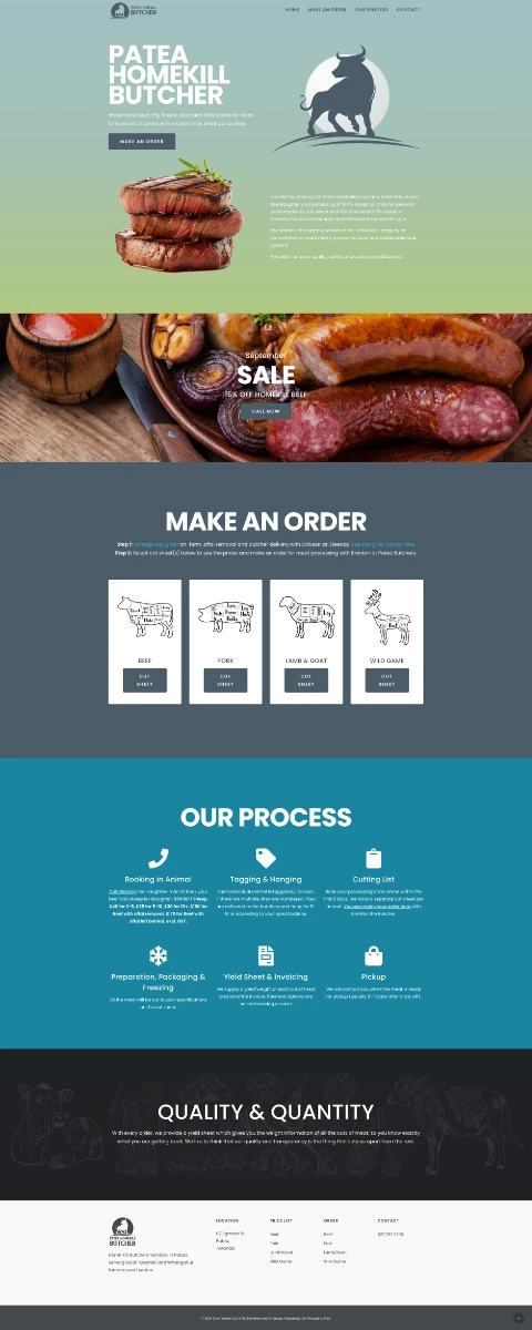 Small Business Webdesign by Peregrine Web - Dawnbreak Homekill Butcher
