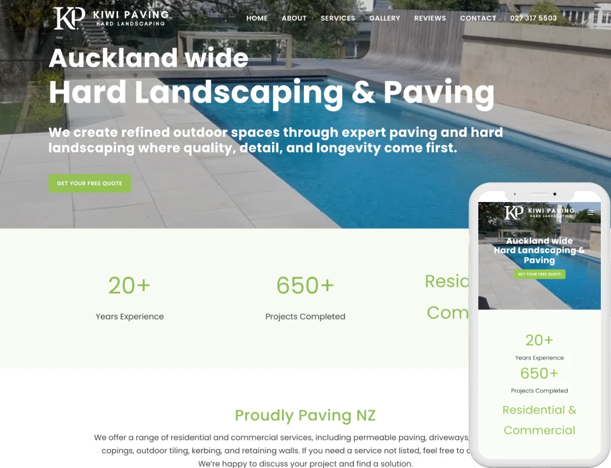 Affordable Web Design NZ - Kiwi Paving
