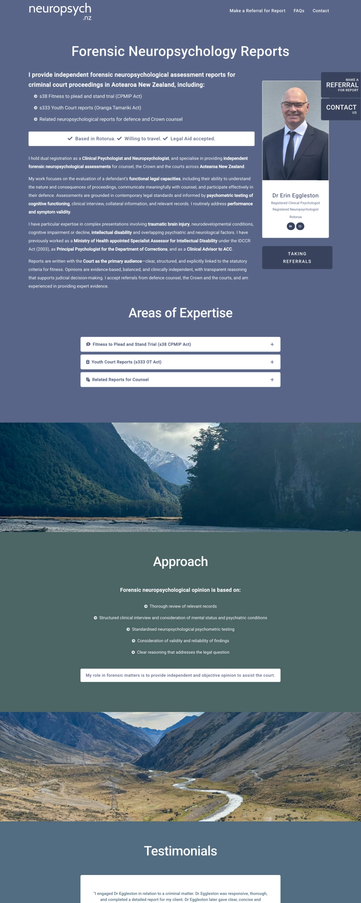 Small Business Webdesign by Peregrine Web - Neuropsych NZ