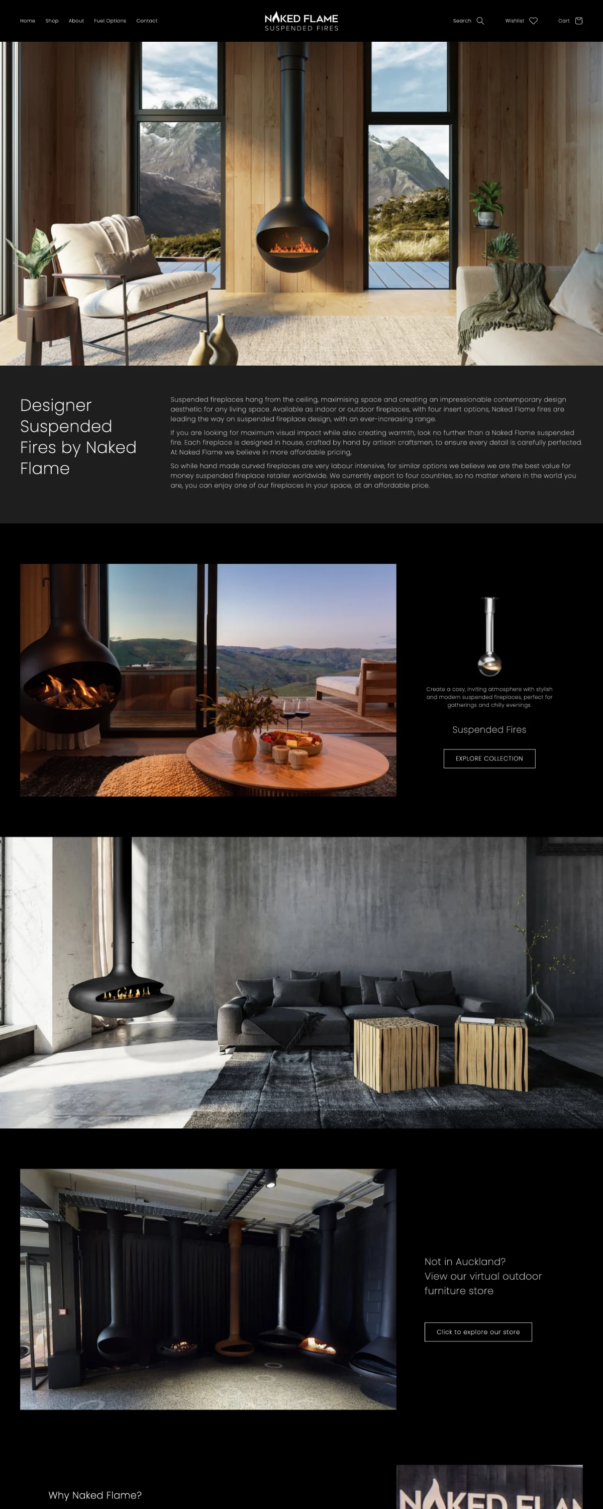 Small Business Webdesign by Peregrine Web - Naked Flame Suspended Fires