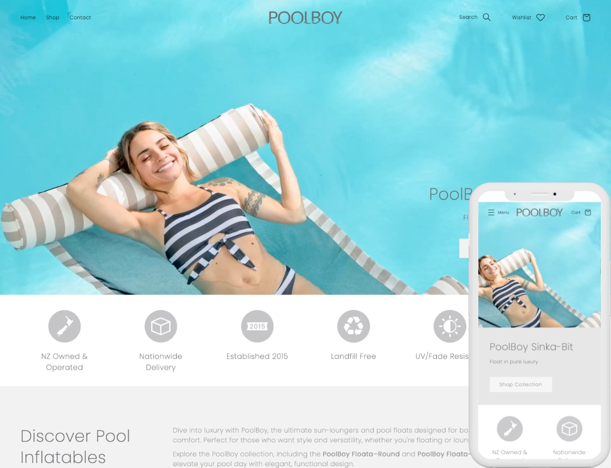 Affordable Web Design NZ - Poolboy Inflatables