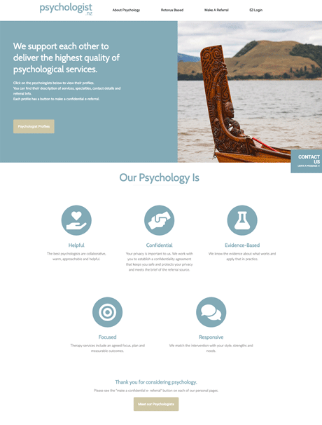 Small Business Webdesign Peregrine Web - Portfolio - Psychologist Rotorua